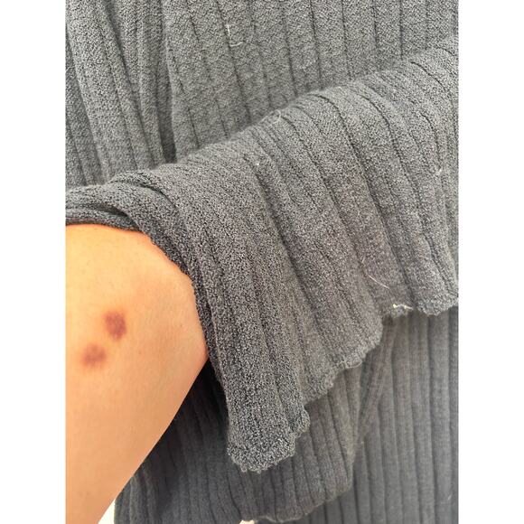 Revolve SNDYS Everyday Knit Wide Leg Pants Coverup Swim Black size L NWT - Picture 9 of 11